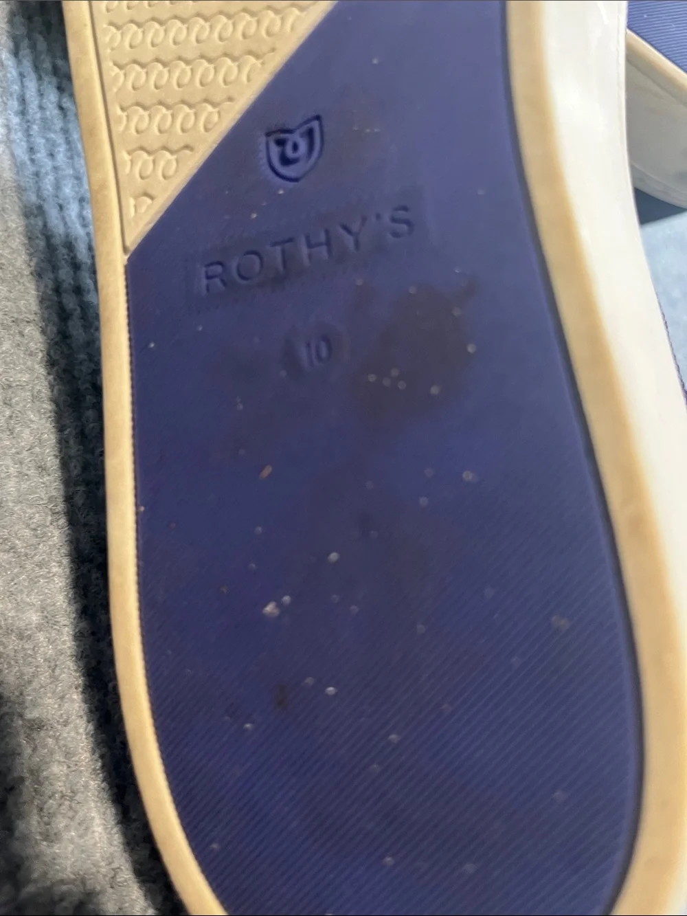 Rothy's Navy Slip-On Knit Sneakers with White Soles